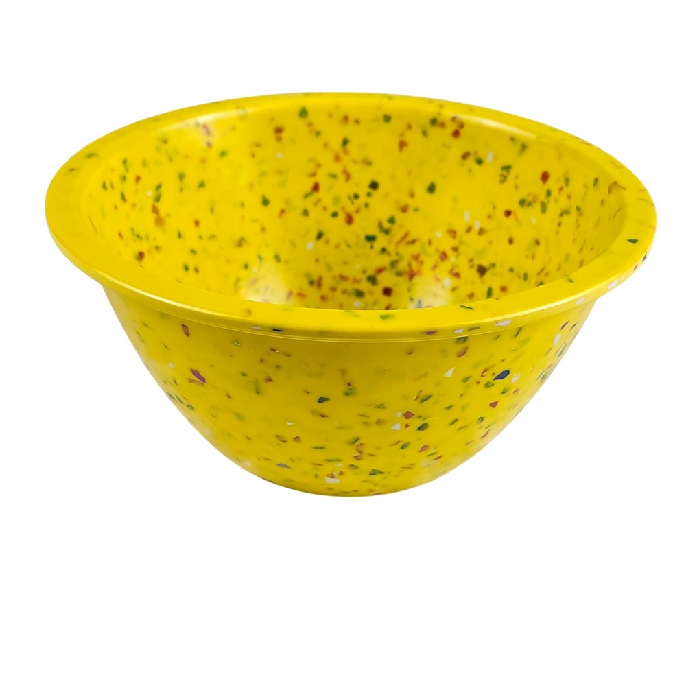 Zak Designs Yellow Confetti Melamine Bowl 5.5" Small Nesting Mixing Retro MCM